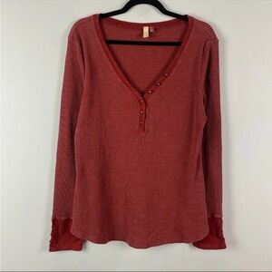 Anthropologie Pilcro v neck waffle henley sz L